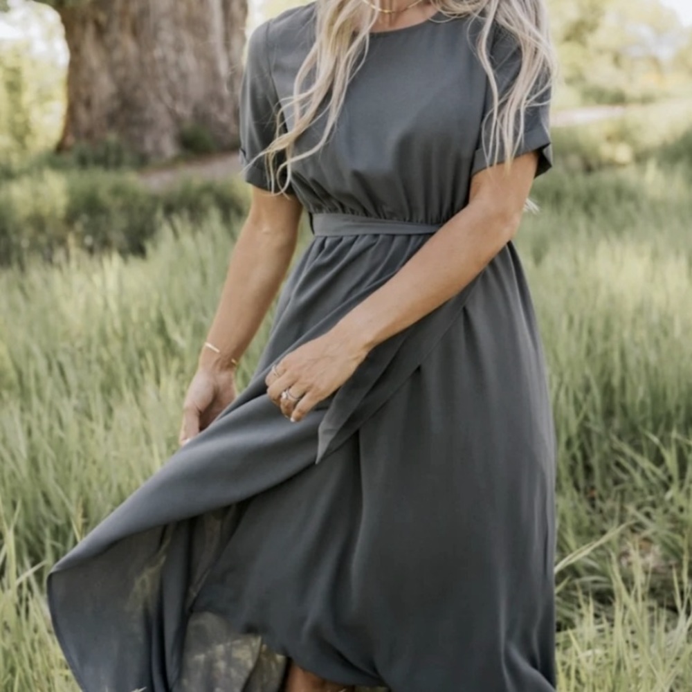 Roolee Taylor Jane wrap maxi dress gray